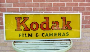 1950s Kodak Advertising Sign Lamp. Novel Industrial Design Retro Lighting