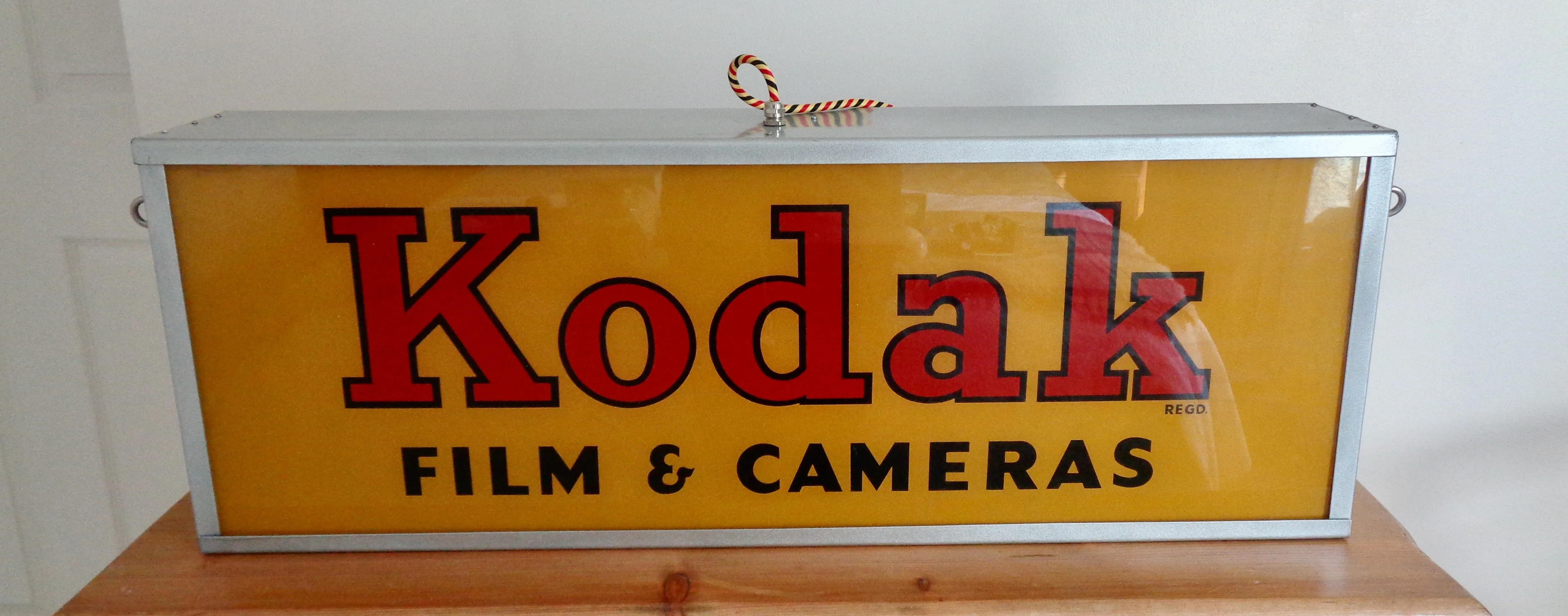 1950s Kodak Advertising Sign Lamp. Novel Industrial Design Retro Lighting