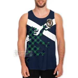 Abercrombie Tartan Lion Rampant Men's Tank Top  Proudly Display Your Heritage with Alba Gu Brath and Clan Name