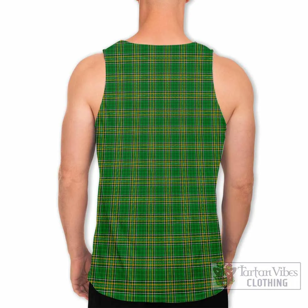 Accotts Irish Clan Tartan Men's Tank Top with Coat of Arms