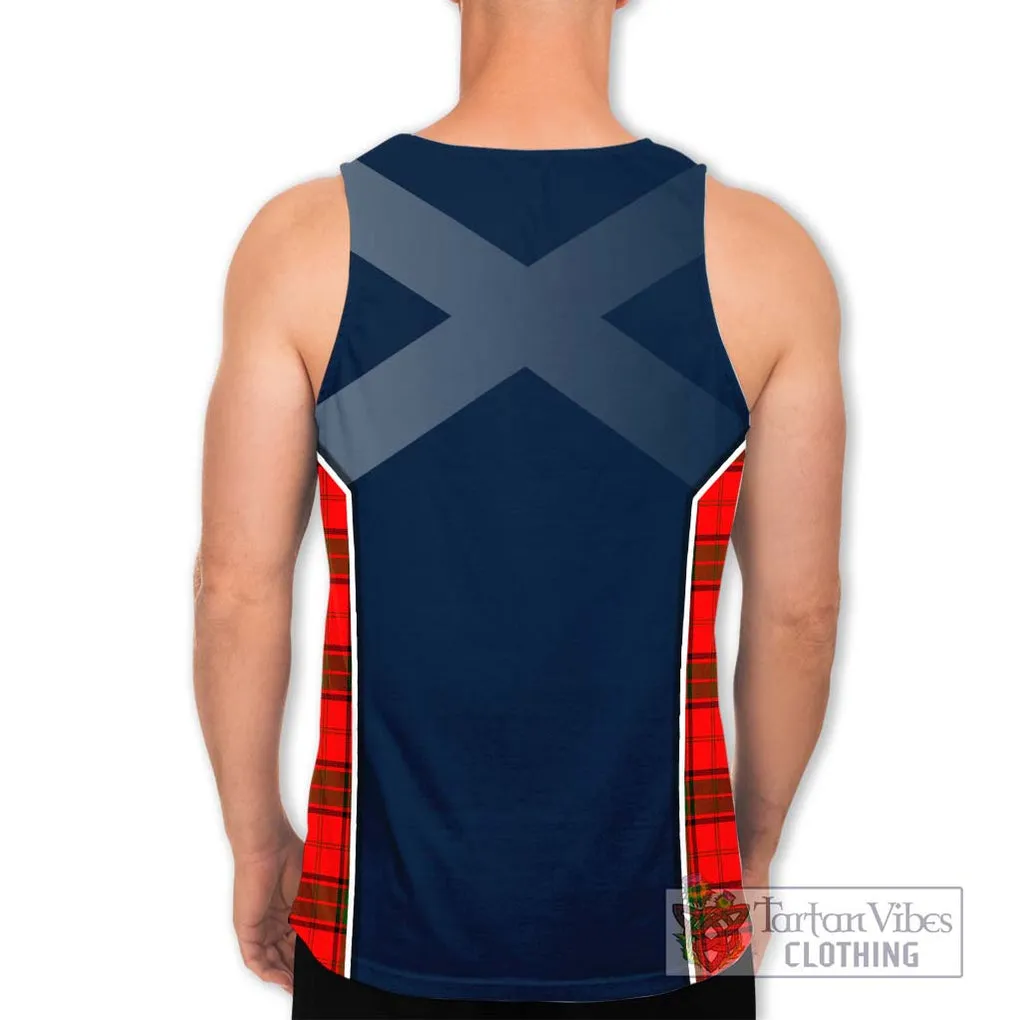 Adair Tartan Men's Tank Top with Family Crest and Lion Rampant Vibes Sport Style