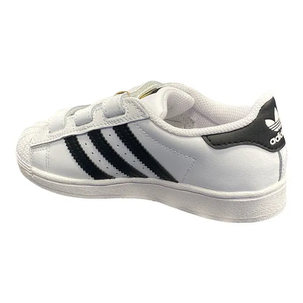 Adidas Originals scarpa sneakers da bambino con strappo Superstar CF C EF4838 bianco nero