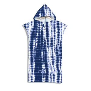 Adult Hooded Bath Towel Fine Fiber Beach Quick Dry Bathrobe, Size: 110x75cm(Blue Bead)