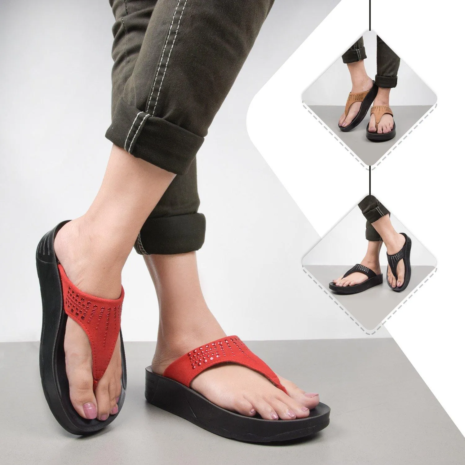 Aerosoft - Dazzler S5704 Open Toe Summer Comfortable Arch Support Platform Sandals For Women