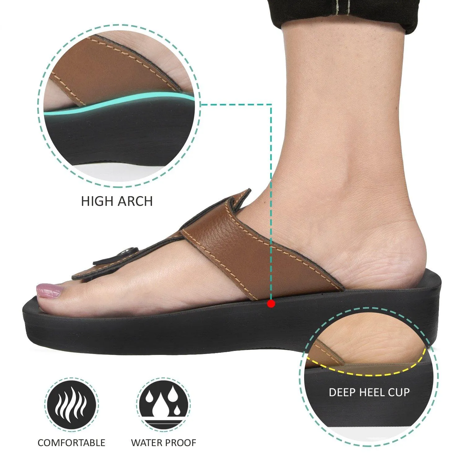 Aerosoft - Freedom A0851 Fashion T-Strap Comfortable Arch Support Summer Sandals For Women