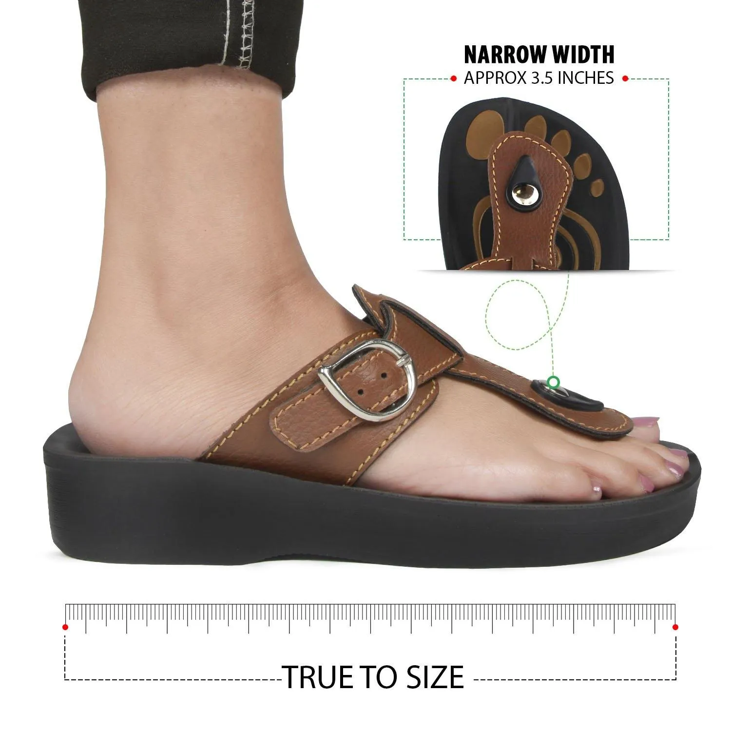 Aerosoft - Freedom A0851 Fashion T-Strap Comfortable Arch Support Summer Sandals For Women