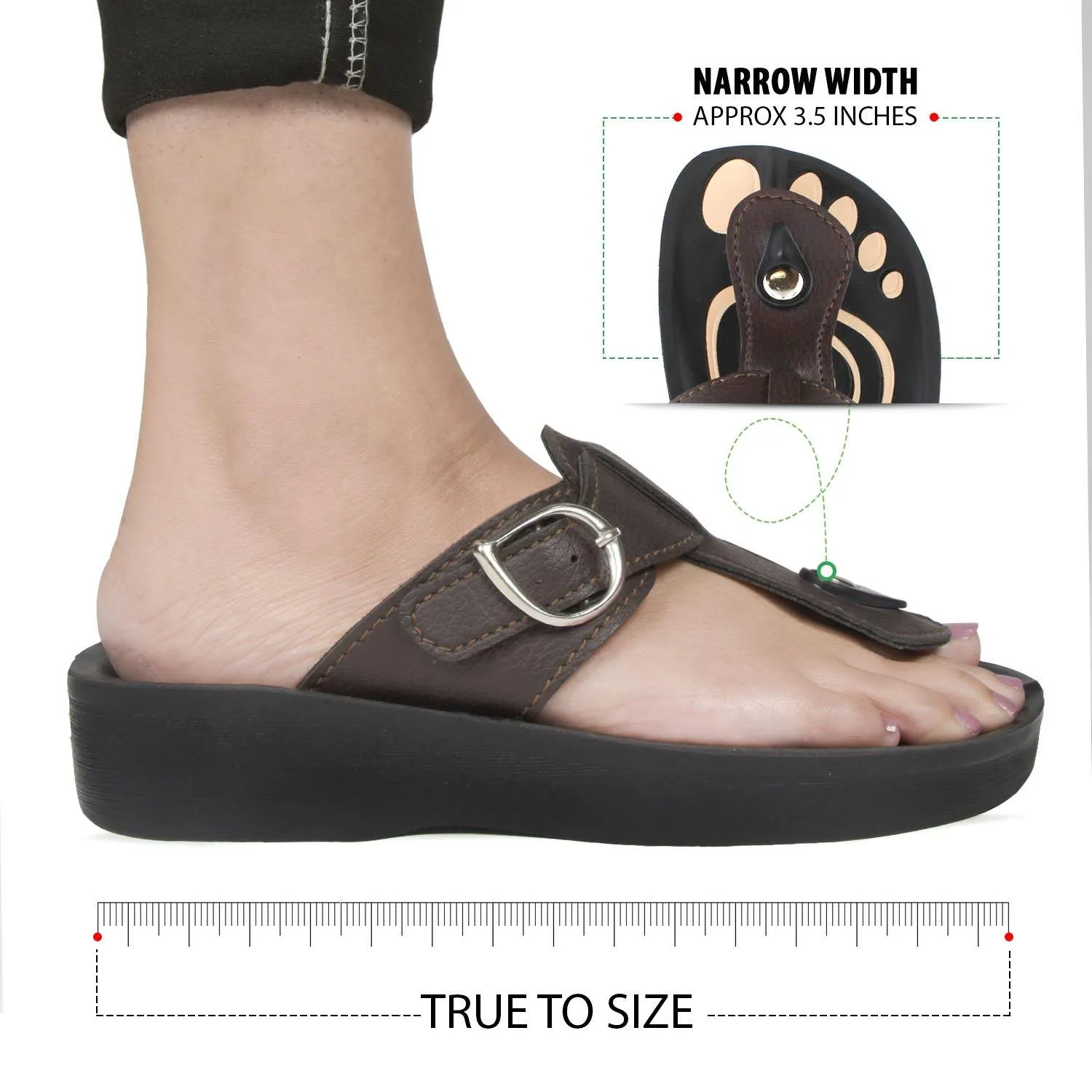 Aerosoft - Freedom A0851 Fashion T-Strap Comfortable Arch Support Summer Sandals For Women