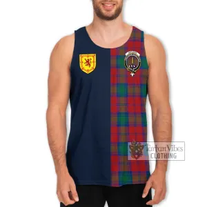 Affleck Tartan Men's Tank Top Alba with Scottish Lion Royal Arm Half Style