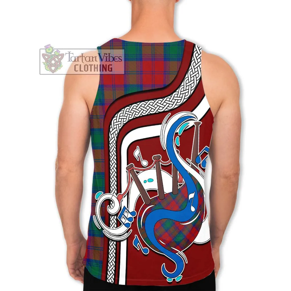 Affleck Tartan Men's Tank Top with Epic Bagpipe Style