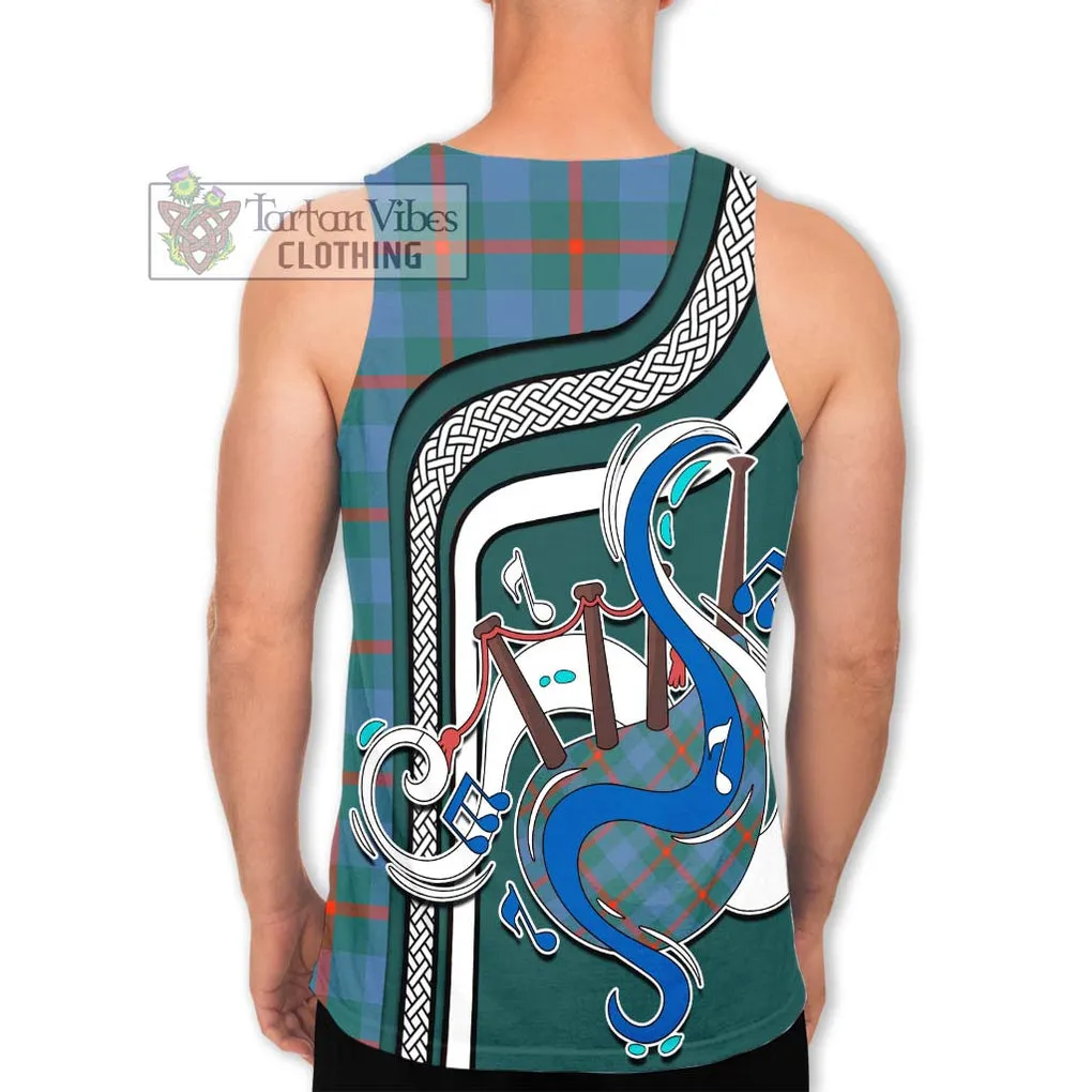 Agnew Ancient Tartan Men's Tank Top with Epic Bagpipe Style