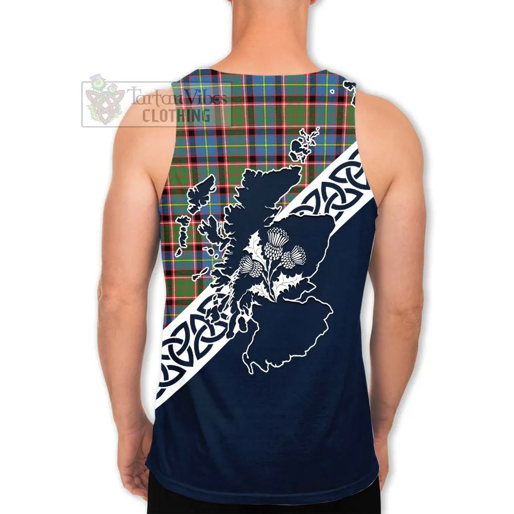 Aikenhead Tartan Men's Tank Top Featuring Thistle and Scotland Map