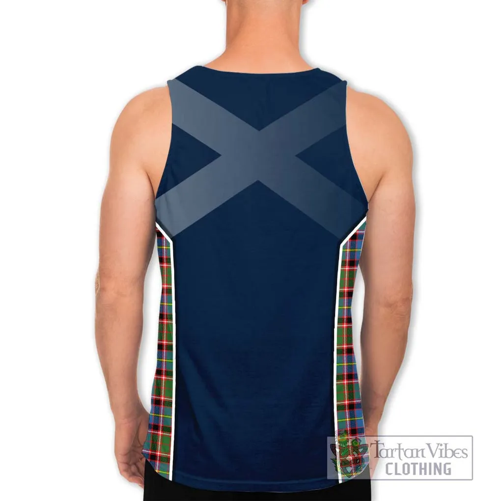 Aikenhead Tartan Men's Tank Top with Family Crest and Lion Rampant Vibes Sport Style