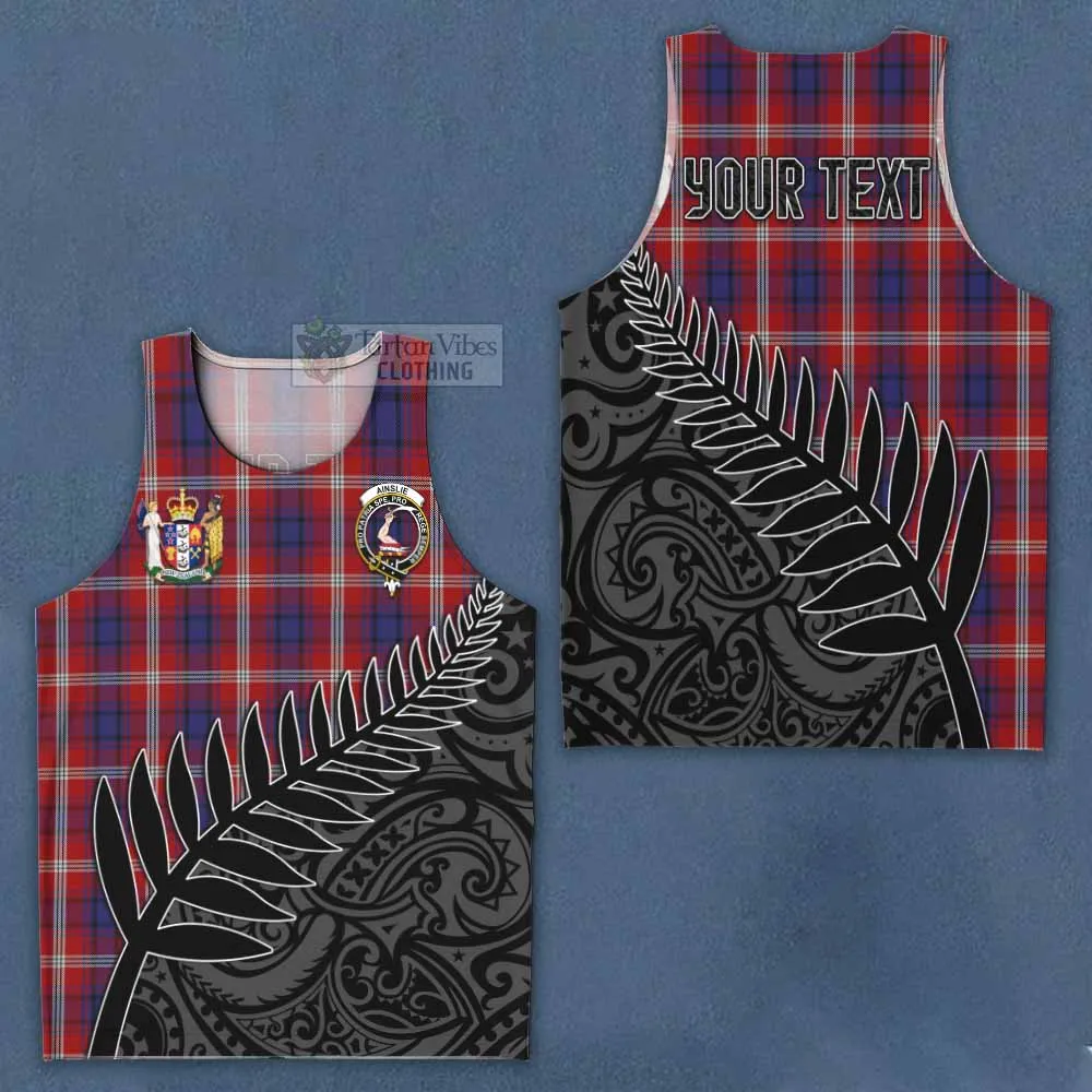 Ainslie Crest Tartan Men's Tank Top with New Zealand Silver Fern Half Style