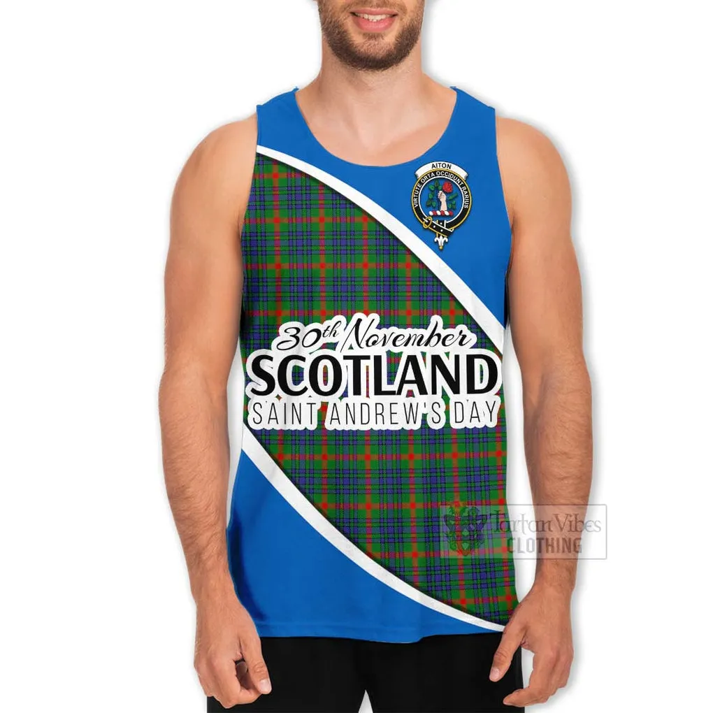 Aiton Family Crest Tartan Men's Tank Top Celebrate Saint Andrew's Day in Style