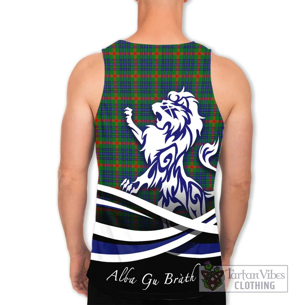 Aiton Tartan Men's Tank Top with Alba Gu Brath Regal Lion Emblem