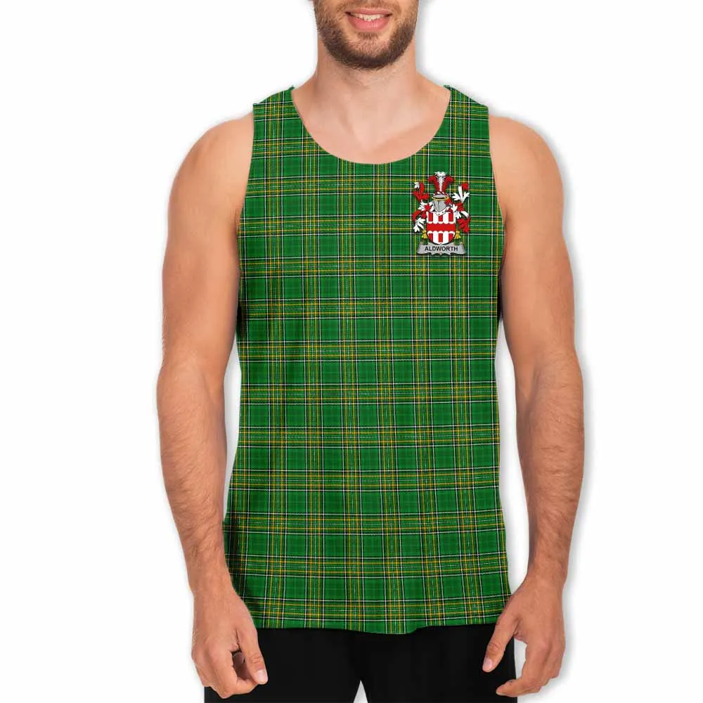 Aldworth Irish Clan Tartan Men's Tank Top with Coat of Arms