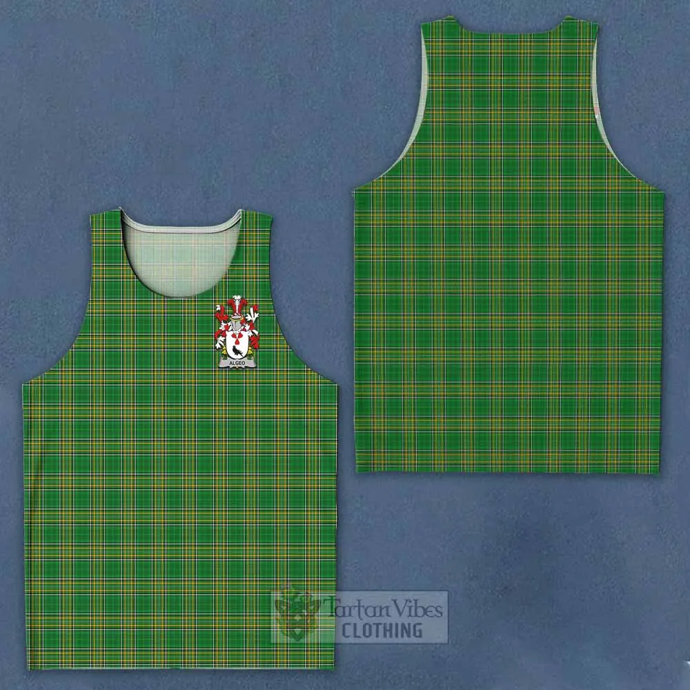 Algeo Irish Clan Tartan Men's Tank Top with Coat of Arms