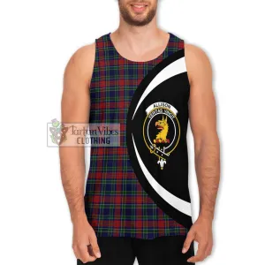 Allison Red Tartan Men's Tank Top with Family Crest Circle Style