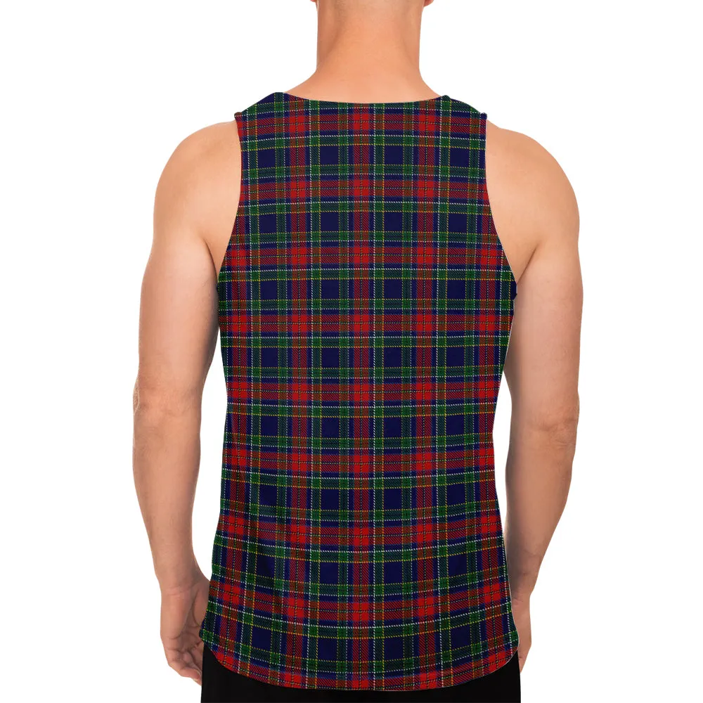 Allison Red Tartan Mens Tank Top with Family Crest