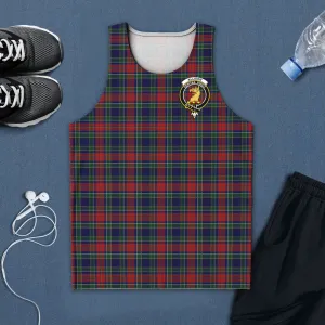 Allison Red Tartan Mens Tank Top with Family Crest