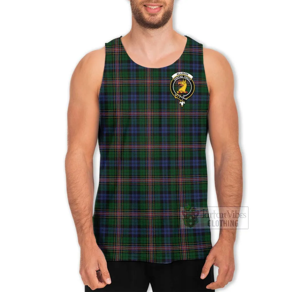 Allison Tartan Men's Tank Top with Family Crest Celtic Skull Style