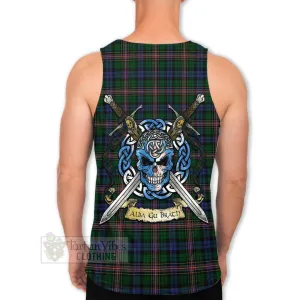 Allison Tartan Men's Tank Top with Family Crest Celtic Skull Style