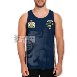 Anderson Ancient Tartan Men's Tank Top with Family Crest and Lion Rampant Vibes Sport Style