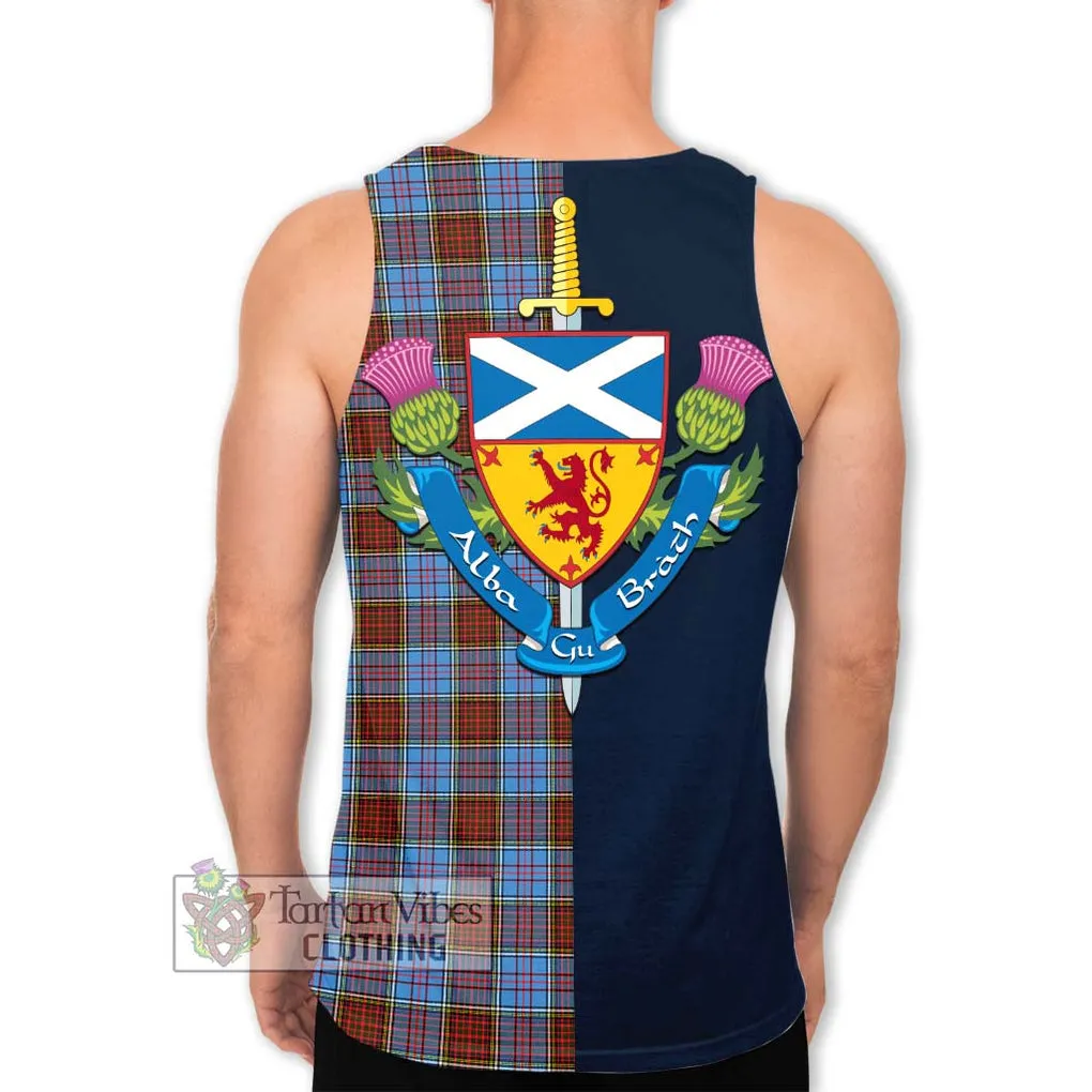 Anderson Modern Tartan Men's Tank Top Alba with Scottish Lion Royal Arm Half Style