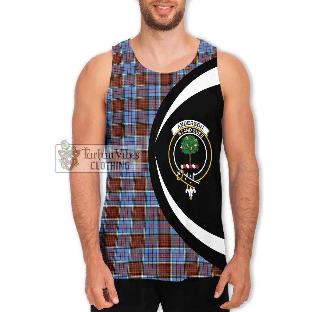 Anderson Modern Tartan Men's Tank Top with Family Crest Circle Style