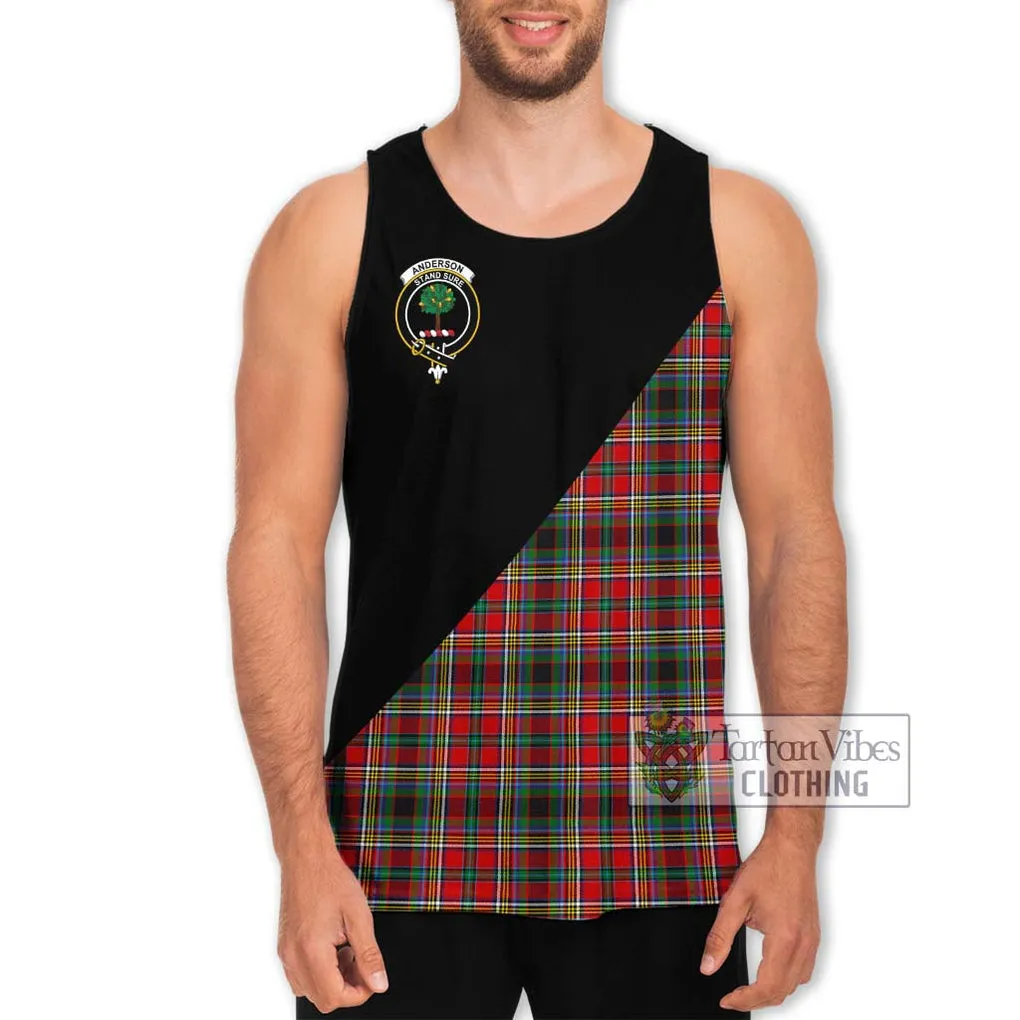 Anderson of Arbrake Tartan Men's Tank Top with Family Crest and Military Logo Style