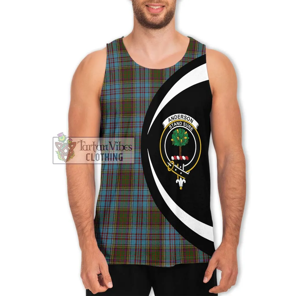 Anderson Tartan Men's Tank Top with Family Crest Circle Style