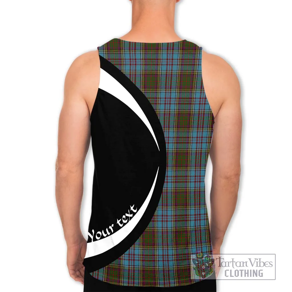 Anderson Tartan Men's Tank Top with Family Crest Circle Style