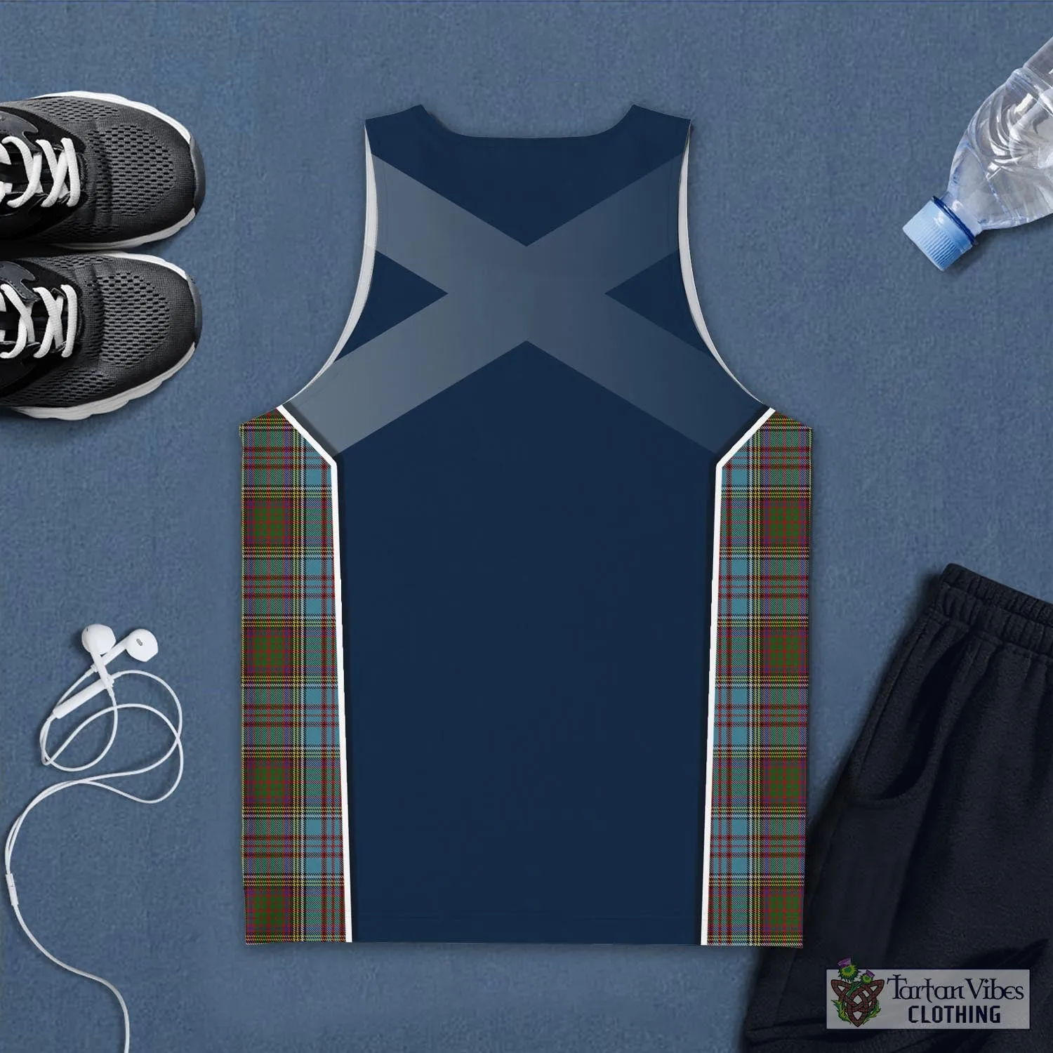 Anderson Tartan Men's Tanks Top with Family Crest and Scottish Thistle Vibes Sport Style