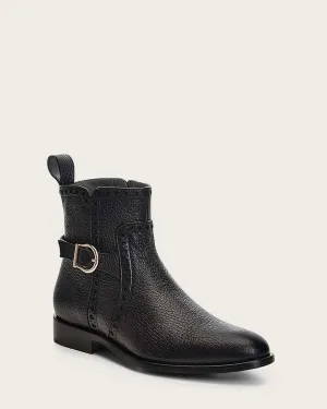 Ankle black bootie with buckle