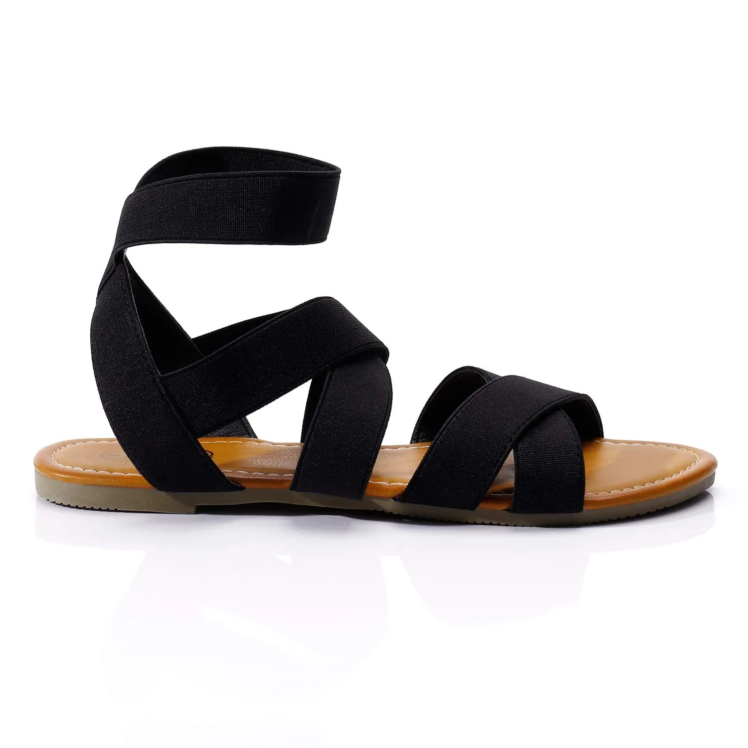 Ankle Strap Elastic Flat Sandals