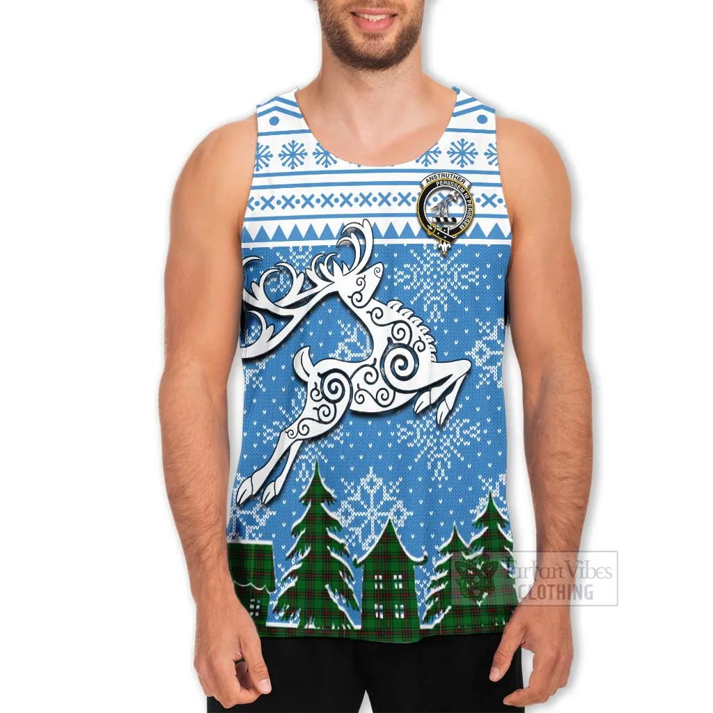 Anstruther Clan Christmas Men's Tank Top Celtic Reindeer Style