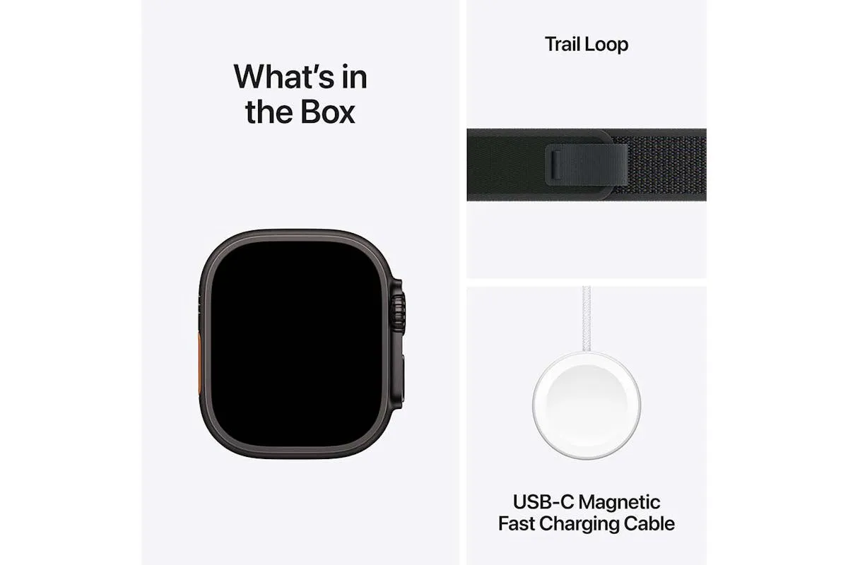 Apple Watch Ultra 2 | 49mm | Black Titanium Case with Black Trail Loop M/L