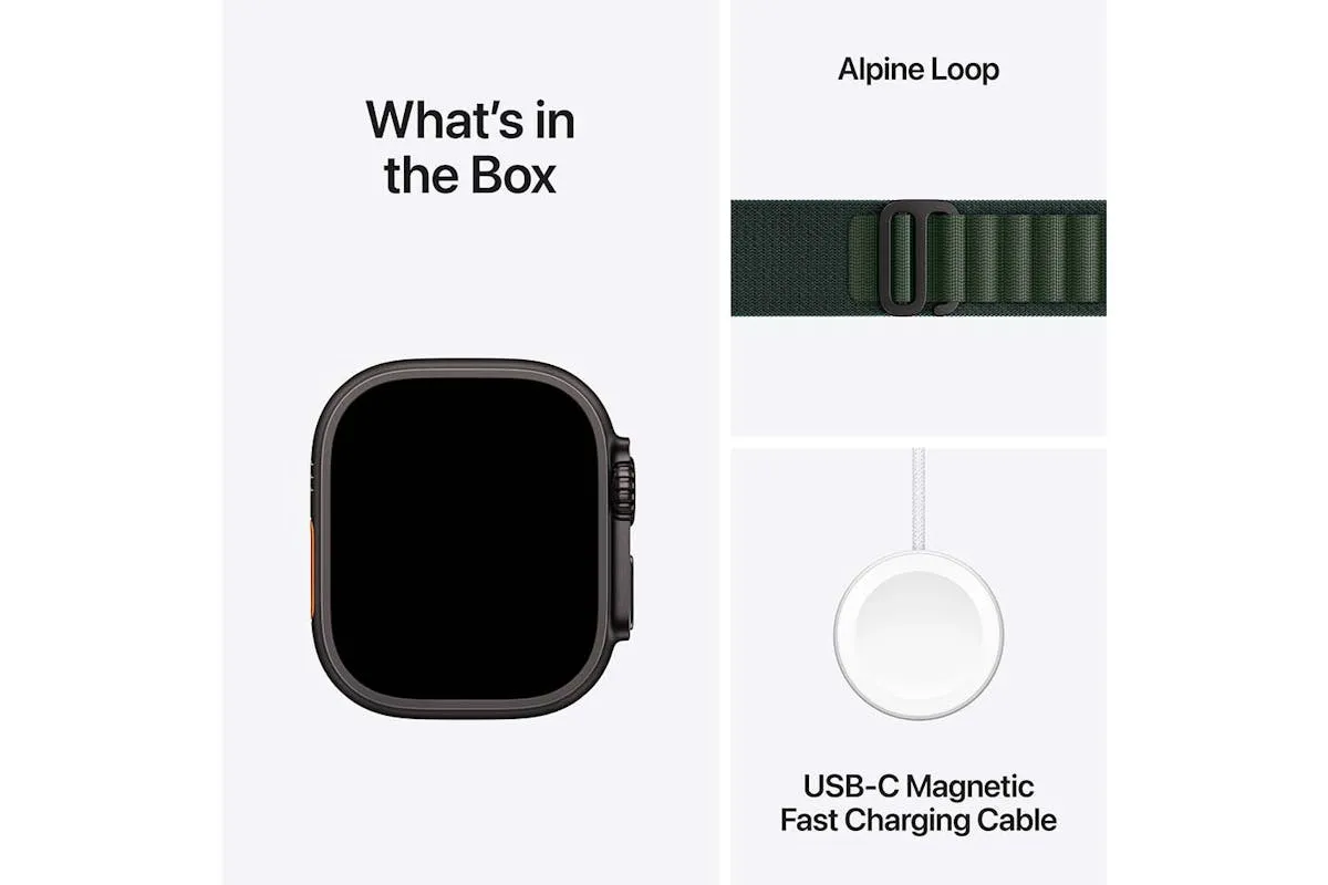 Apple Watch Ultra 2 | 49mm | Black Titanium Case with Dark Green Alpine Loop M