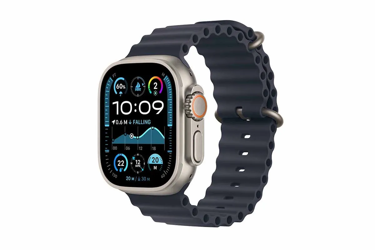 Apple Watch Ultra 2 | 49mm | Natural Titanium Case with Navy Ocean Band