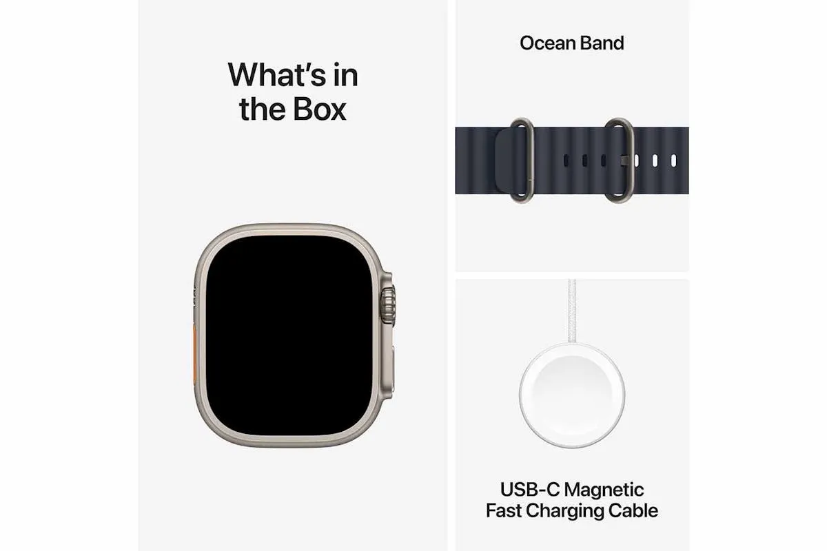 Apple Watch Ultra 2 | 49mm | Natural Titanium Case with Navy Ocean Band