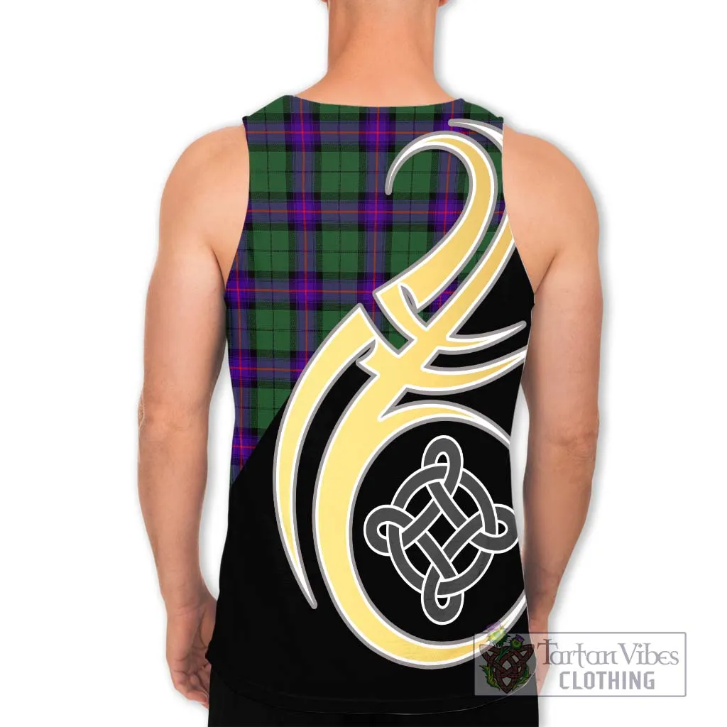 Armstrong Modern Tartan Men's Tank Top with Family Crest and Celtic Symbol Style