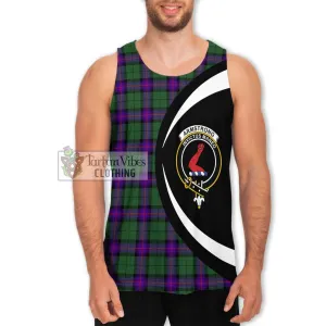 Armstrong Modern Tartan Men's Tank Top with Family Crest Circle Style