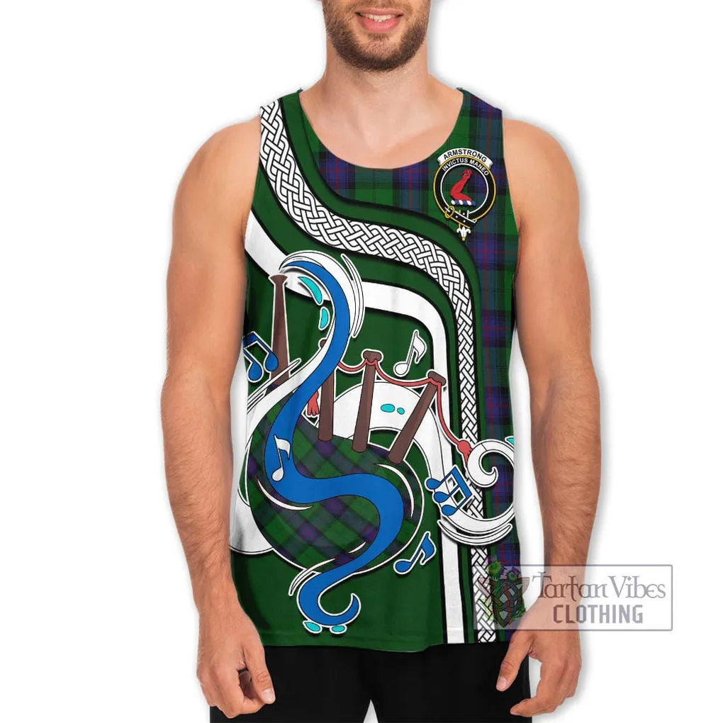 Armstrong Tartan Men's Tank Top with Epic Bagpipe Style