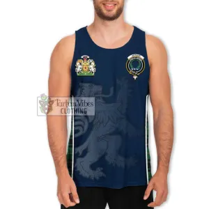 Arthur Ancient Tartan Men's Tank Top with Family Crest and Lion Rampant Vibes Sport Style