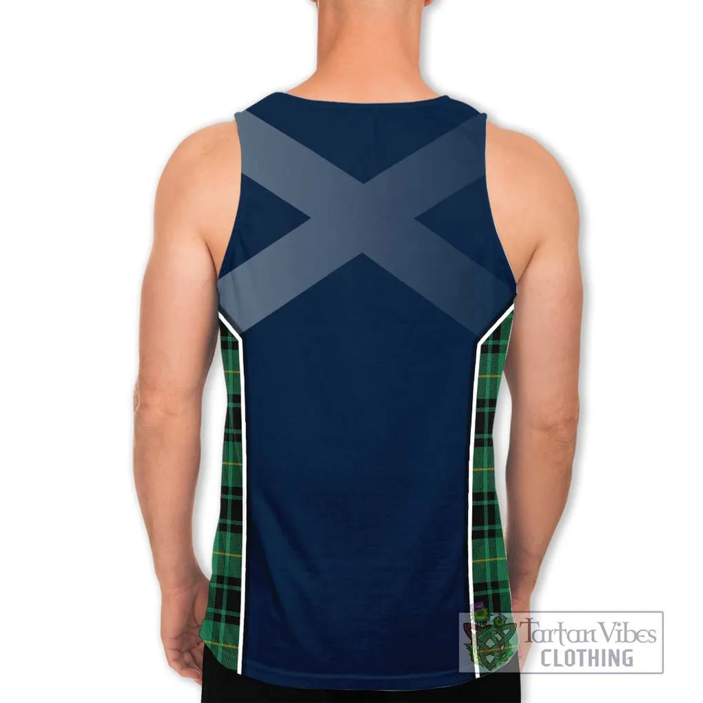 Arthur Ancient Tartan Men's Tank Top with Family Crest and Lion Rampant Vibes Sport Style