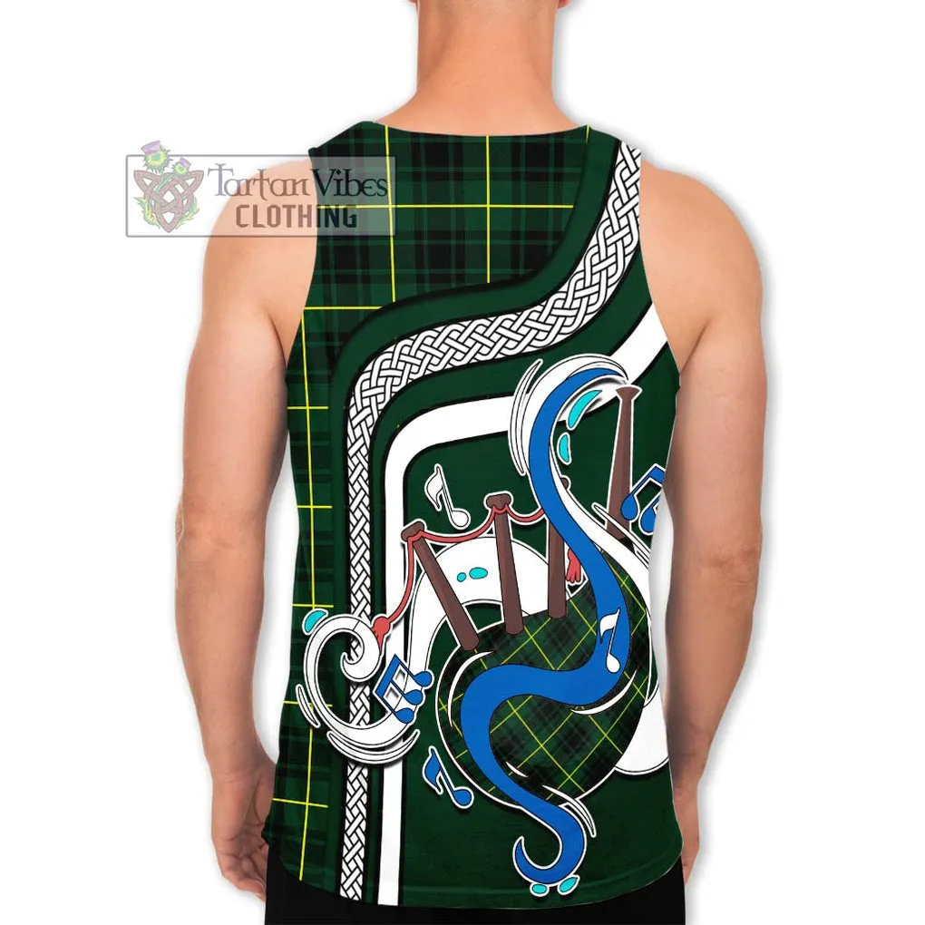 Arthur Modern Tartan Men's Tank Top with Epic Bagpipe Style