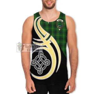 Arthur Tartan Men's Tank Top with Family Crest and Celtic Symbol Style