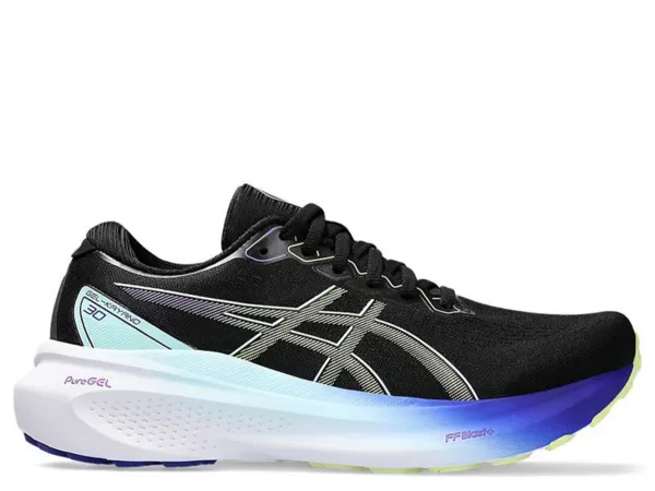 Asics Gel Kayano 30 Ladies Running Shoe (Black/ Glow Yellow)