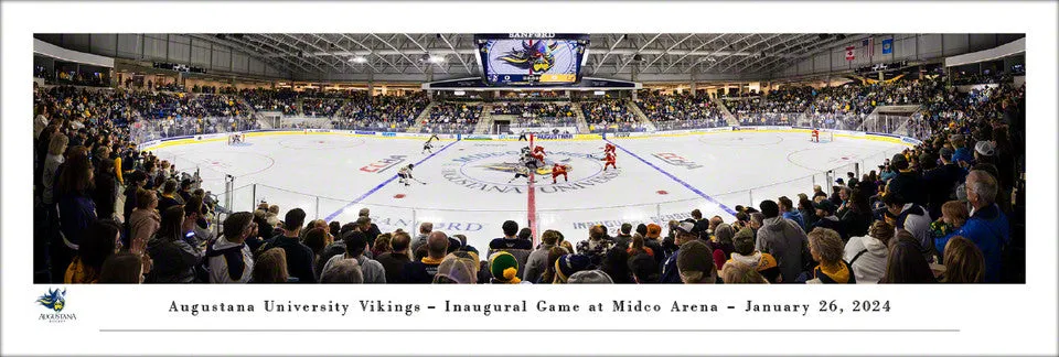 Augustana Vikings Hockey Midco Arena Game Night Panoramic Poster Print - Blakeway 2024