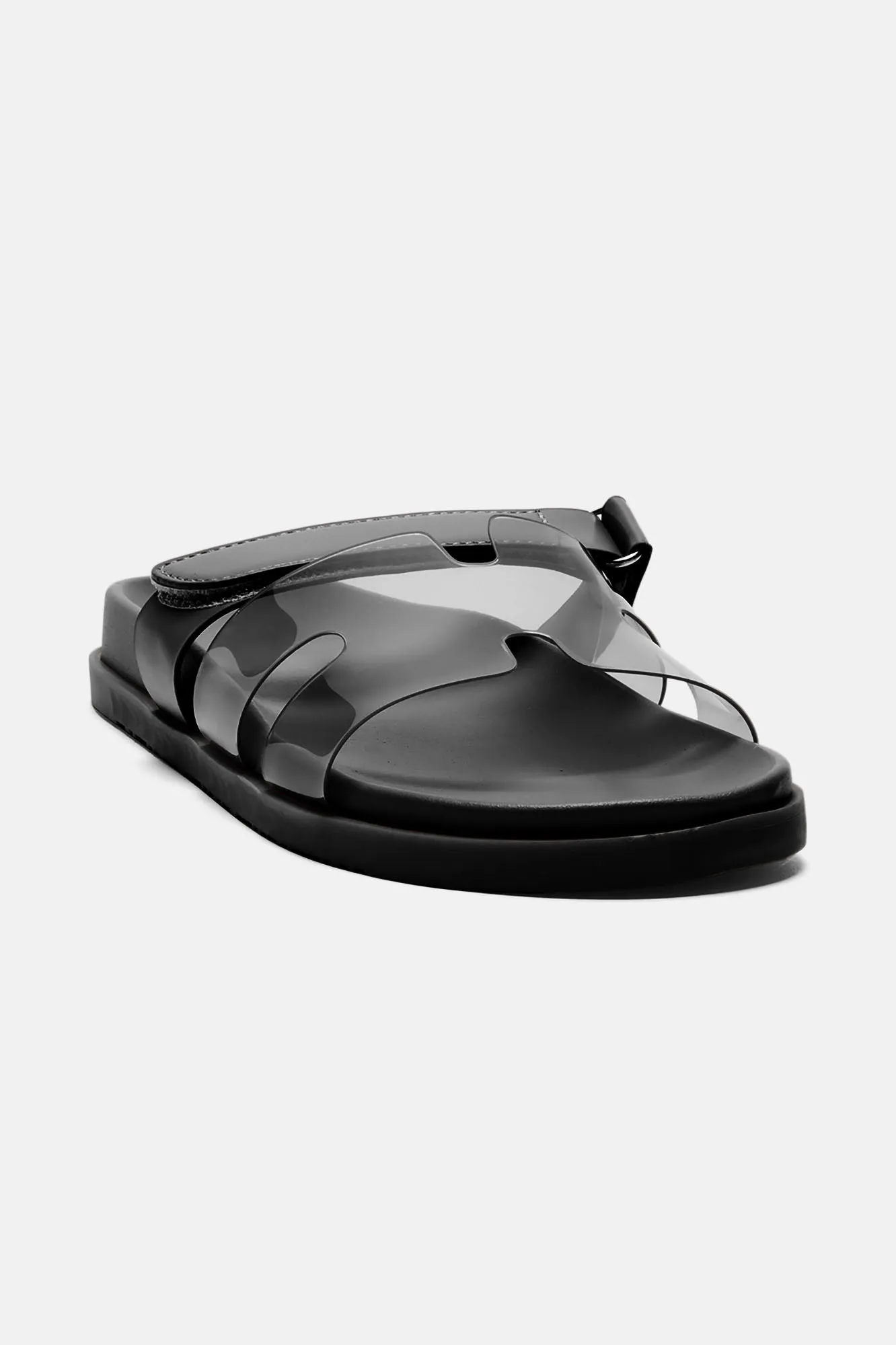 Ayana Clear Casual Slides - Black